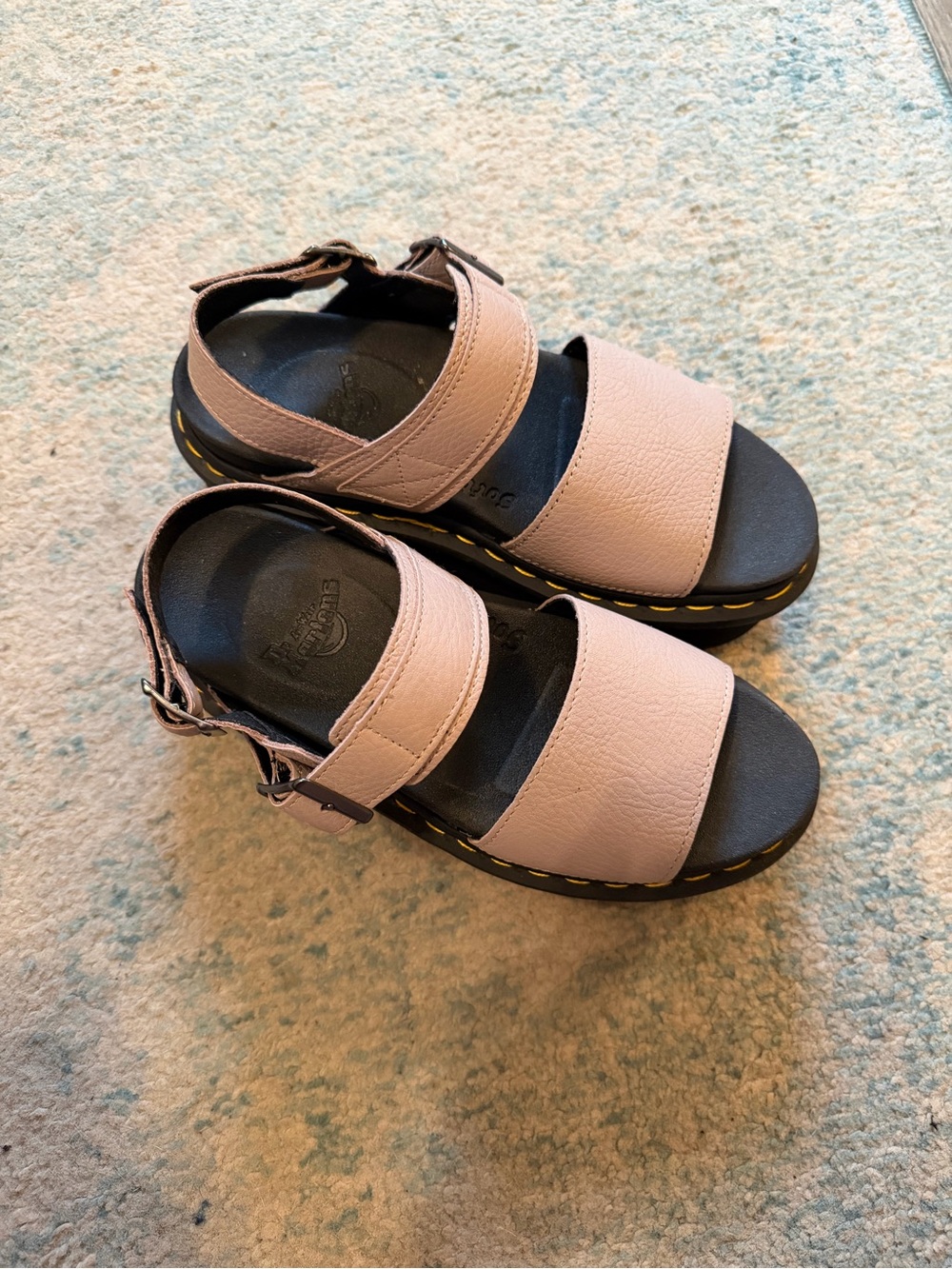 Dr. Martens Women’s Blush Pink purple Dual-Strap Sandals